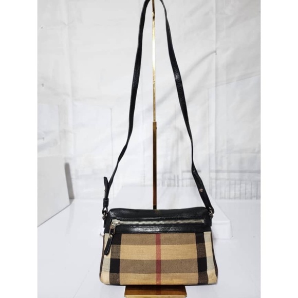 Authentic Burberry House Check Shoulder Bag Beige/Black - Picture 1 of 15